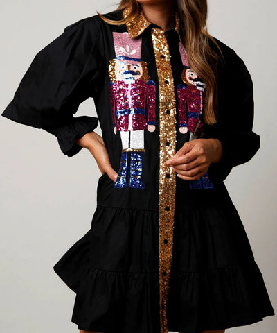 Sequin Nutcracker Holiday Dress | MzStar Fashion
