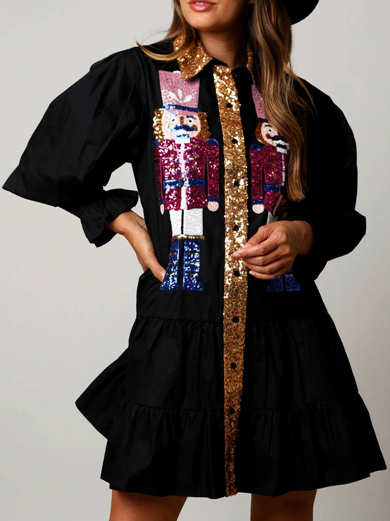 Sequin Nutcracker Holiday Dress | MzStar Fashion