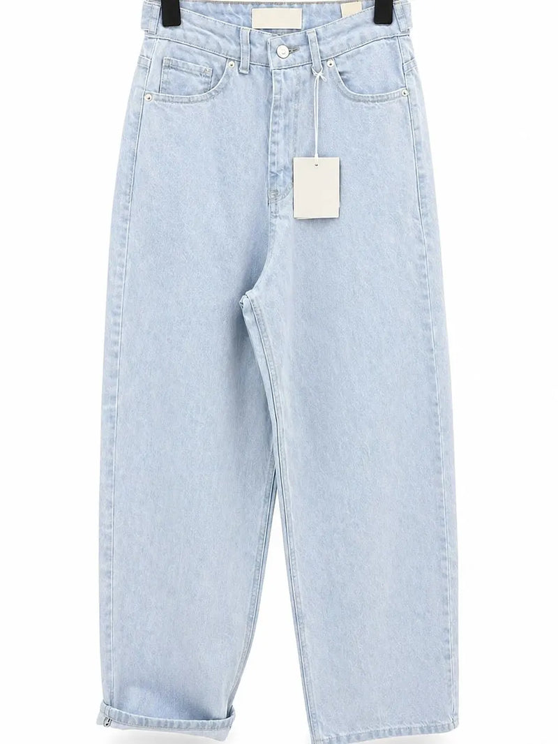 Letter Embroidered Baggy Jeans | MzStar Fashion | view 3