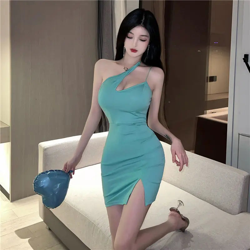 Asymmetric Slip Mini Dress | MzStar Fashion | view 8