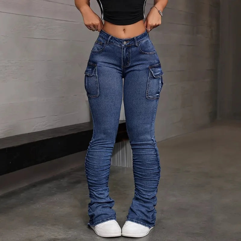 Hip-Lift Stretch Jeans | MzStar Fashion