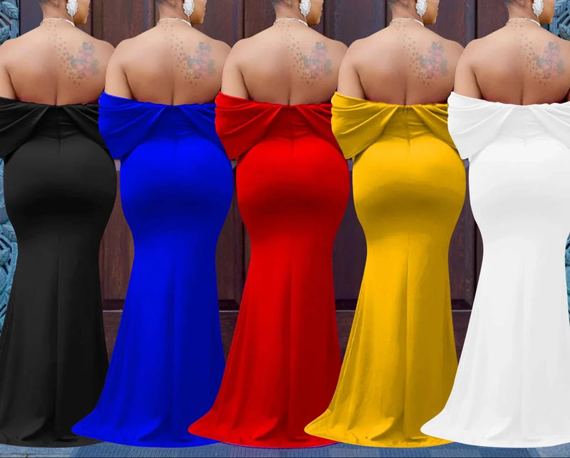 Off-Shoulder Bodycon Evening Maxi Dress | MzStar Fashion | view 5