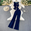 Denim Vest & Wide-Leg Set | MzStar Fashion