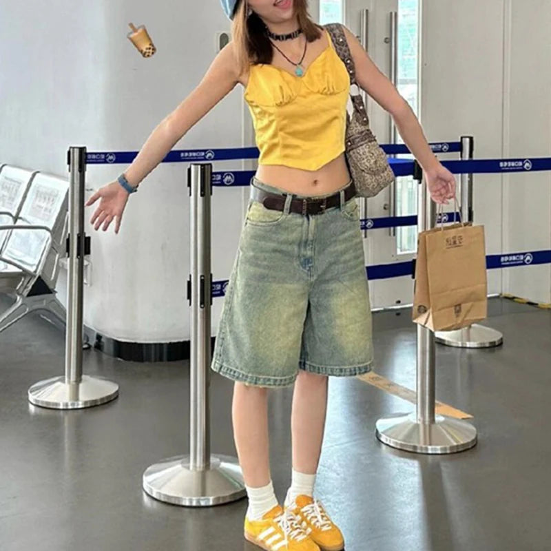 Loose Denim Bermuda Shorts | MzStar Fashion