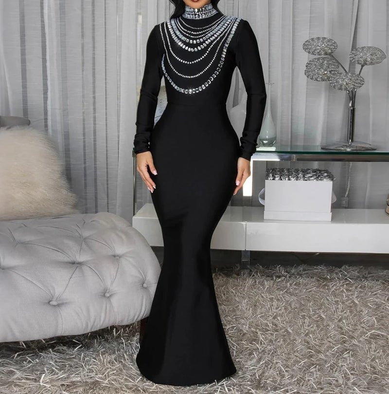Sequin Mermaid High-Slit Gown | MzStar Fashion
