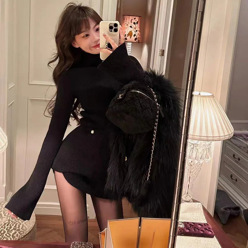 Flare Sleeve Sweater Mini Dress | MzStar Fashion | view 2