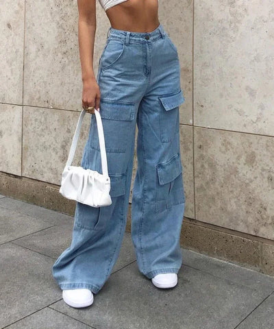 Washed Ankle Cargo Jeans | MzStar Fashion