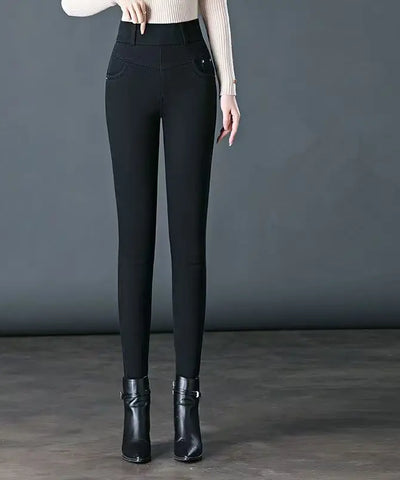 Elastic-Waist Stretch Pencil Jeans
