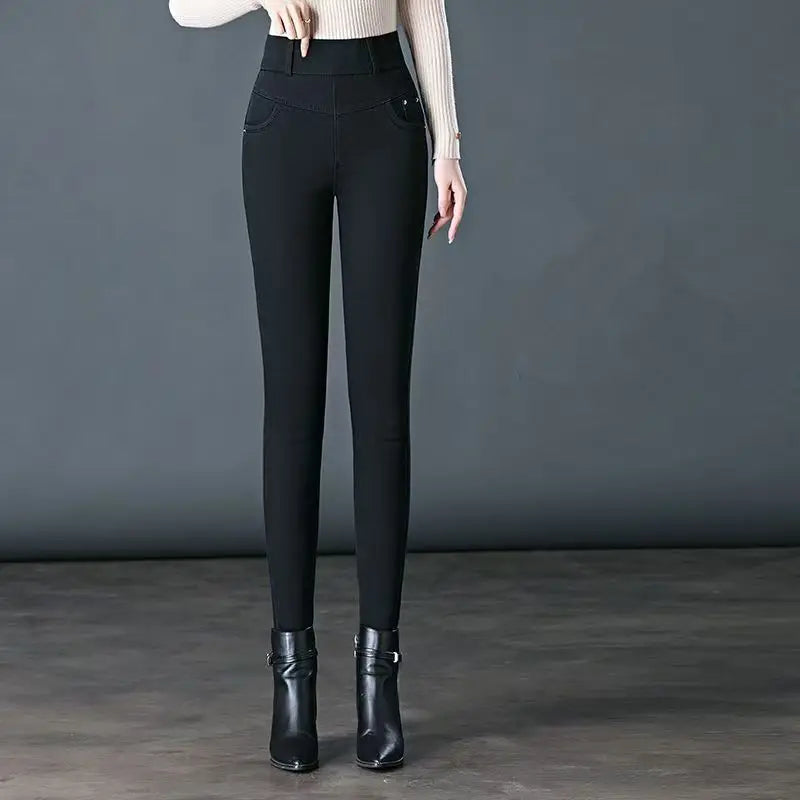 Elastic-Waist Stretch Pencil Jeans | MzStar Fashion | view 2