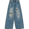 Classic Ripped Wide-Leg Jeans | MzStar Fashion | view 5