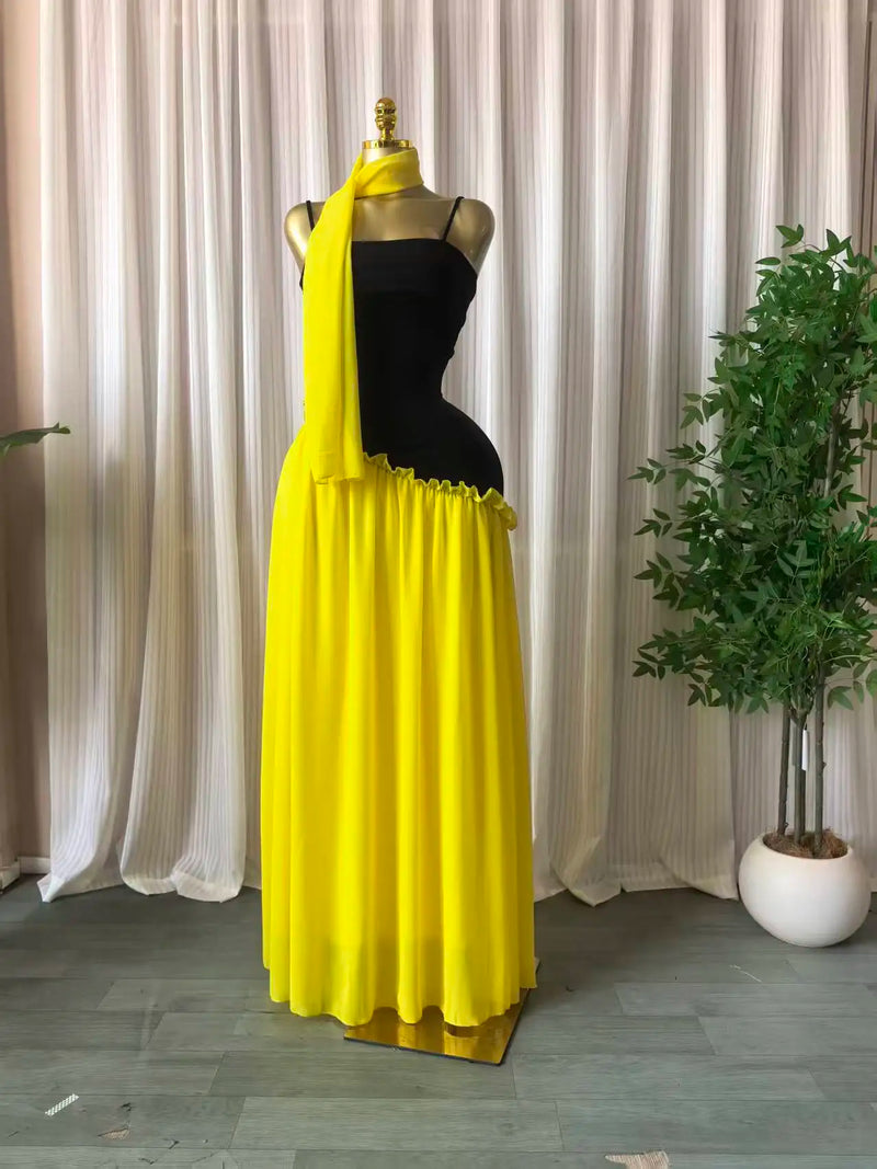 Ruffle Strap A-Line Maxi Dress | MzStar Fashion | view 4