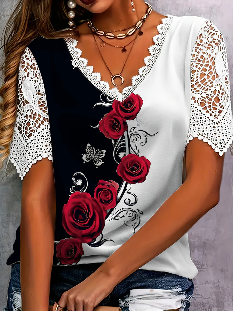 Floral Lace Crochet Tee | MzStar Fashion | view 8