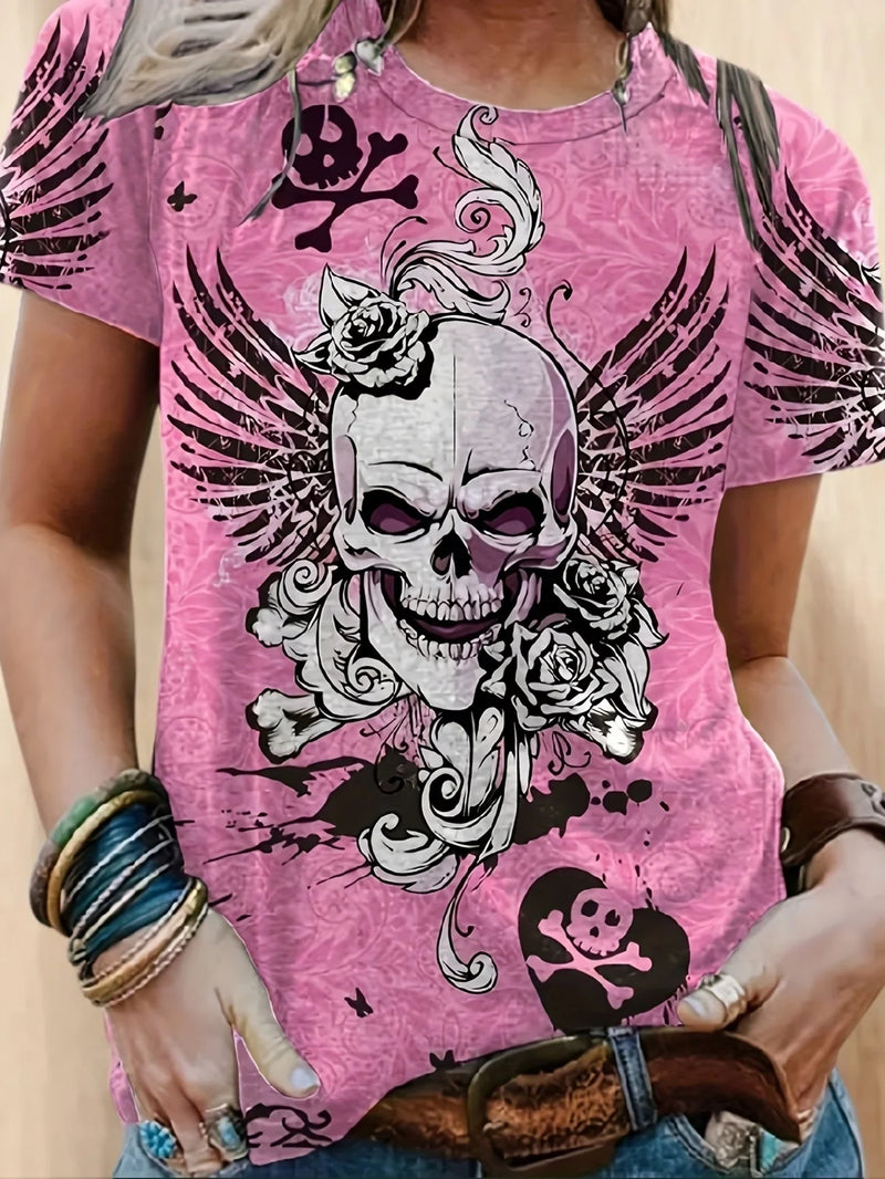 Skull Rose Gothic Tee | MzStar Fashion | view 5