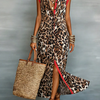 Leopard Button-Front Tank Dress | MzStar Fashion | view 6