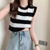 Plaid Knit Crop Vest | MzStar Fashion | view 7