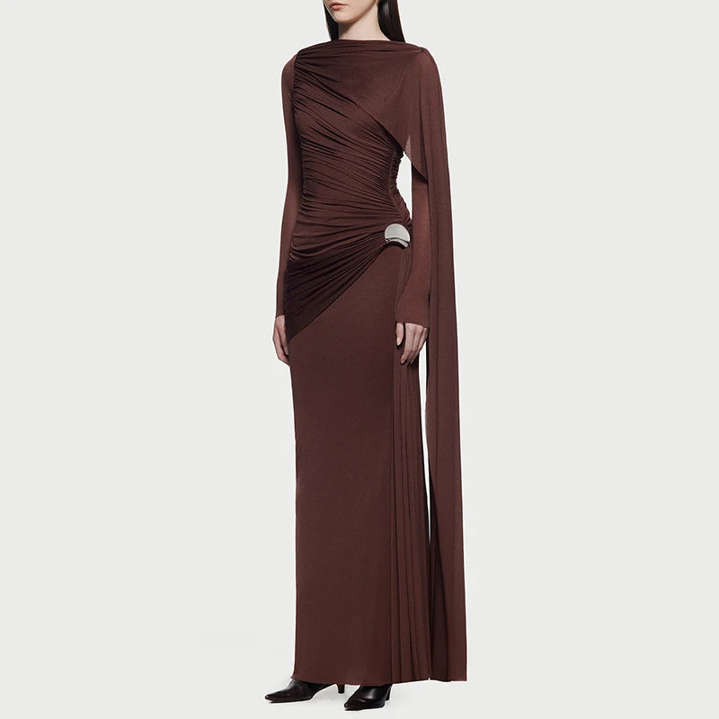 Ruched Asymmetric Maxi Dress | MzStar Fashion | view 2