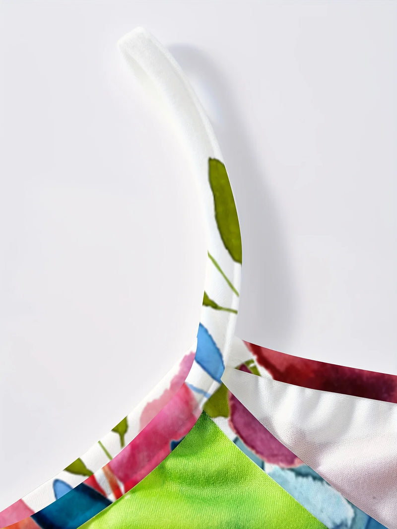 Watercolor Floral Strap Maxi Dress | MzStar Fashion | view 6