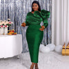 Plus-Size Ruffle Evening Gown | MzStar Fashion