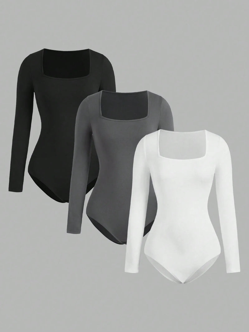 Square-Neck Bodysuit 3-Pack | MzStar Fashion