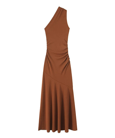One-Shoulder Flowing Maxi Dress | MzStar Fashion
