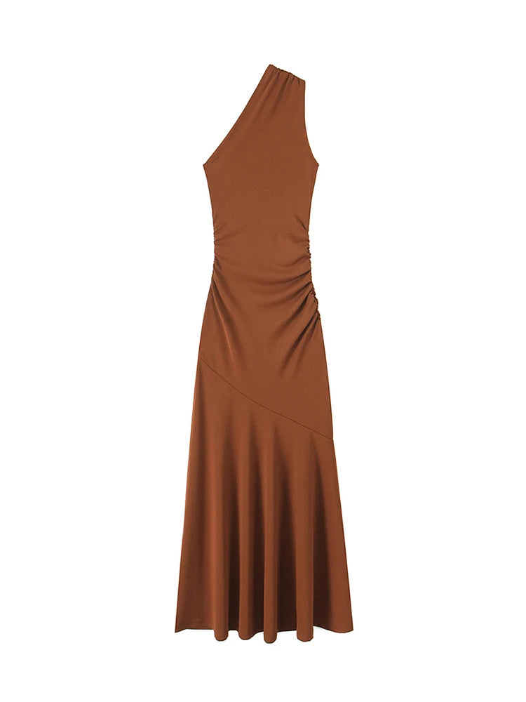 One-Shoulder Flowing Maxi Dress | MzStar Fashion
