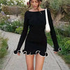 Ruffle Hem Knit Mini Dress | MzStar Fashion | view 8