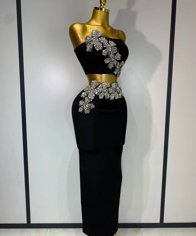 Flower Diamond Bandage Maxi Set