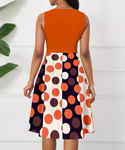 Polka Dot Peplum A-Line Dress