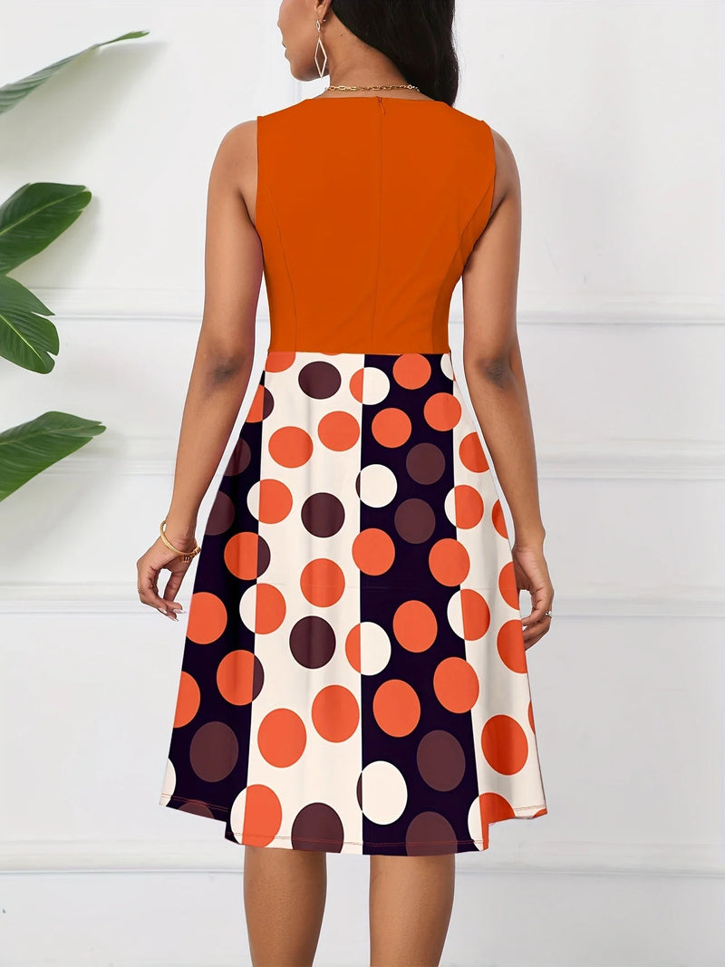 Polka Dot Peplum A-Line Dress | MzStar Fashion | view 2