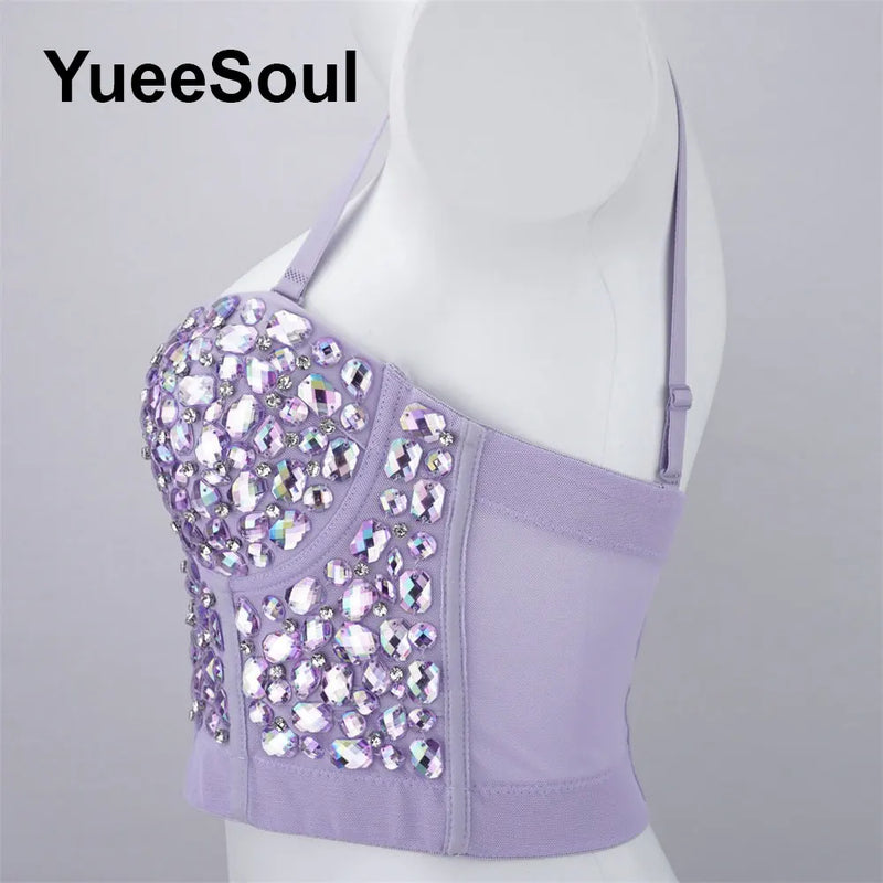 Purple Diamond Corset Top | MzStar Fashion | view 7