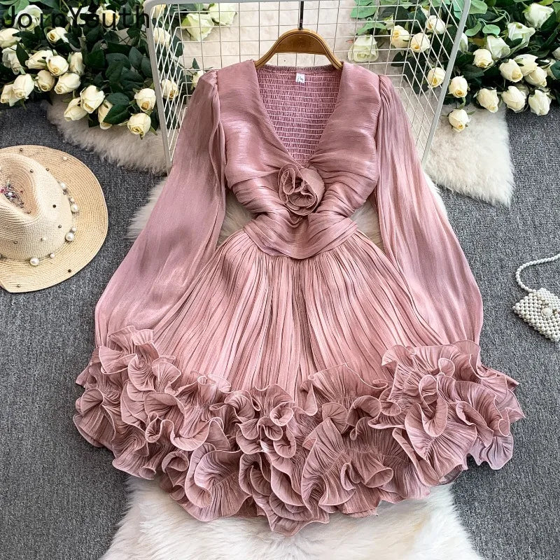 3D Floral Gauze Mini Dress | MzStar Fashion | view 2