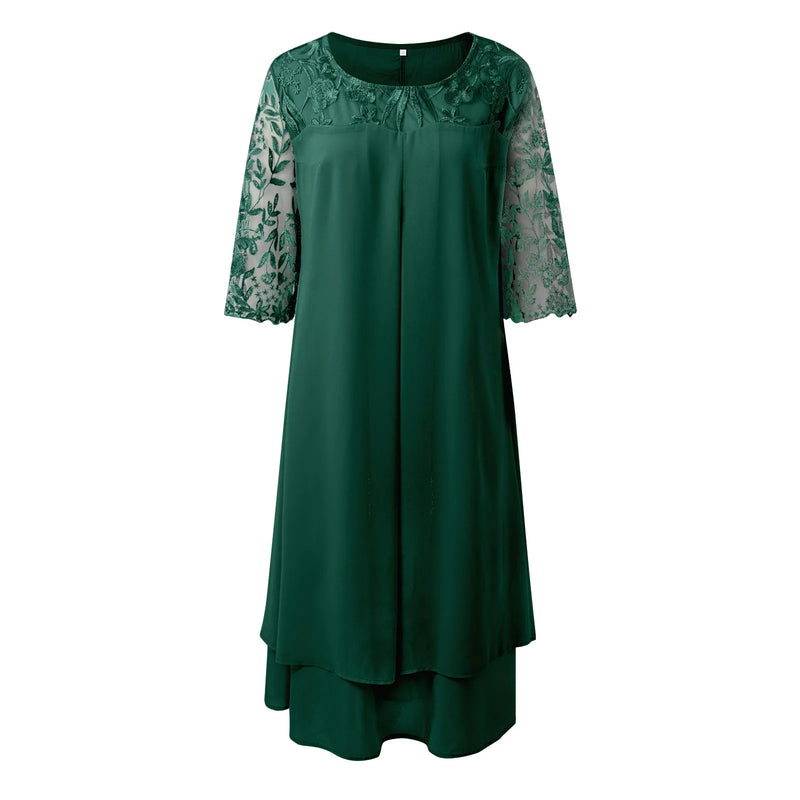 Plus-Size Lace Chiffon Dress | MzStar Fashion | view 7