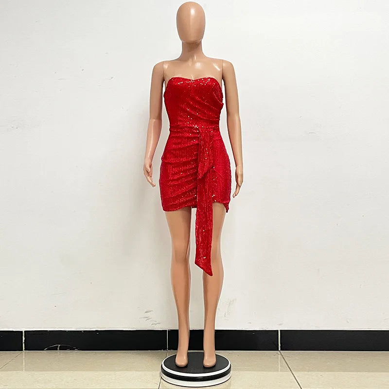 Rhinestone Split Cocktail Dress | MzStar Fashion | view 8