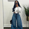 Y2K Flared Wide-Leg Jeans | MzStar Fashion | view 5
