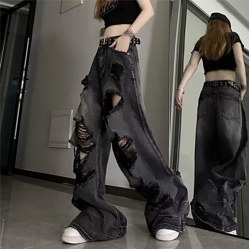 Distressed Bell-Bottom Jeans | MzStar Fashion | view 3