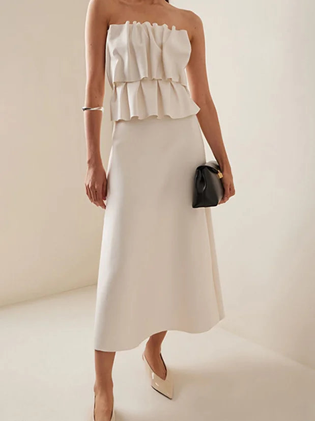 Tiered Strapless Maxi Dress | MzStar Fashion