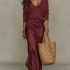 V-Neck Top & Maxi Dress Set | MzStar Fashion | view 4