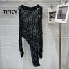 Open-Knit Longline Sweater | MzStar Fashion