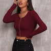 Double-Zip Ribbed Crop Top | MzStar Fashion | view 4