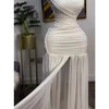 One-Shoulder Pleated Slit Gown | MzStar Fashion | view 3