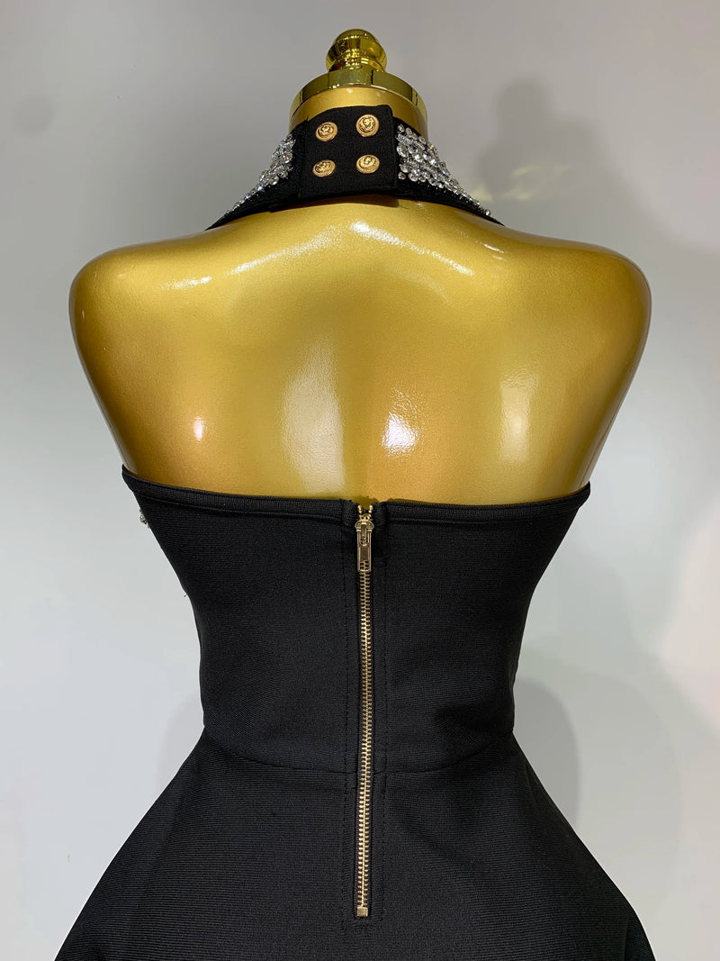 Rhinestone Bandage Halter Dress | MzStar Fashion | view 5