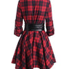 Red Plaid Belted Handkerchief Dress | MzStar Fashion | view 2