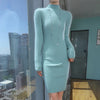 High-Neck Knit Sweater Dress | MzStar Fashion