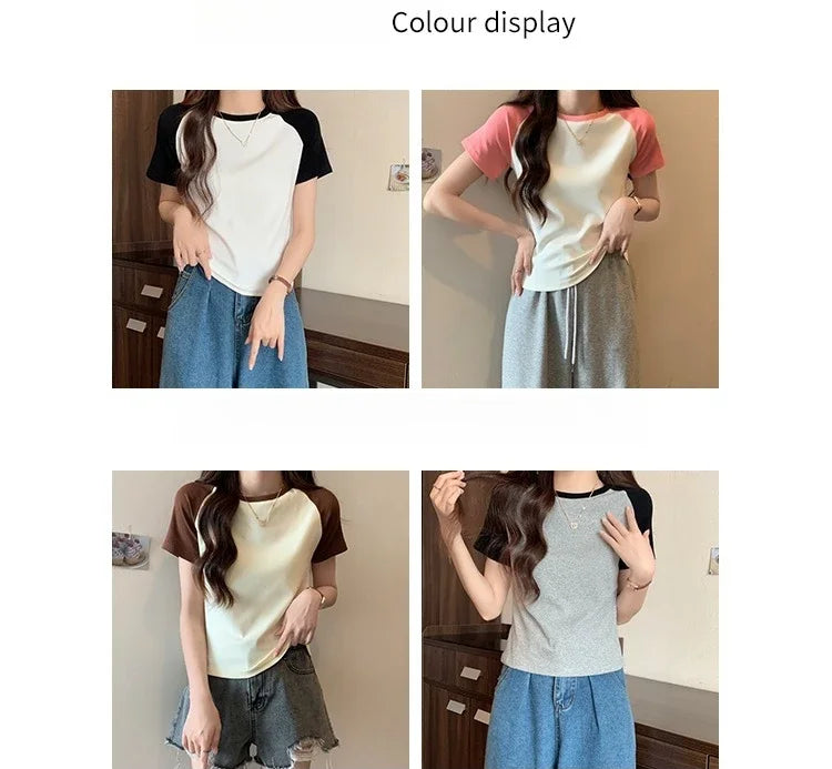 Color-Block Raglan Tee | MzStar Fashion | view 7
