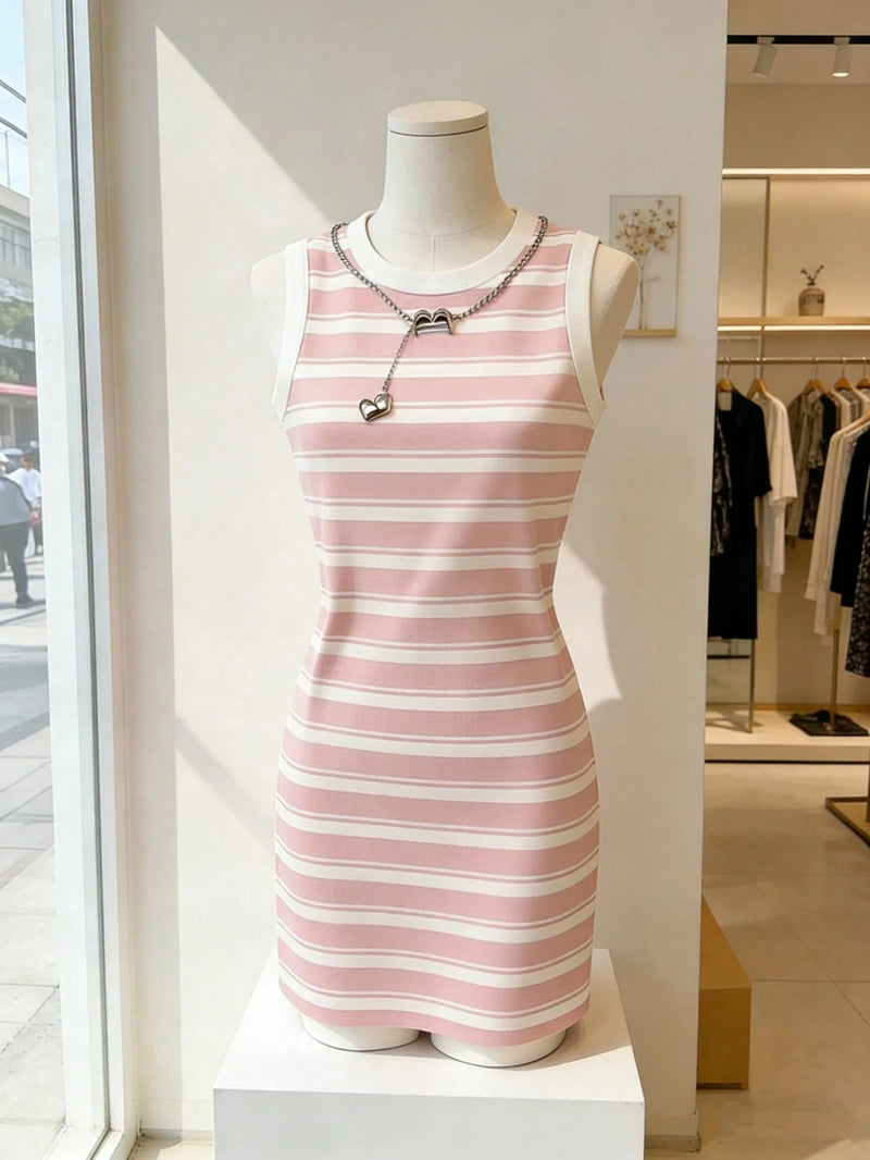 Striped Sleeveless Mini Dress | MzStar Fashion | view 4