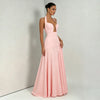 Blush Pink Keyhole Halter Maxi Dress
