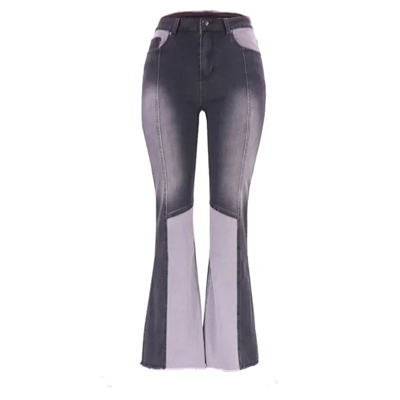 Two-Tone Washed Flared Jeans | MzStar Fashion | view 5