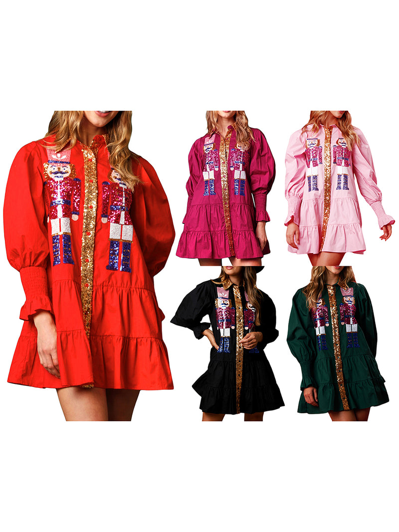 Sequin Nutcracker Holiday Dress | MzStar Fashion | view 8