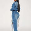 Denim Split Maxi Shirt Dress | MzStar Fashion | view 2