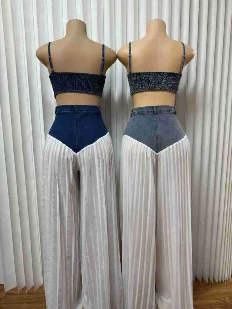 Strapless Top & Denim Pants Set | MzStar Fashion | view 5